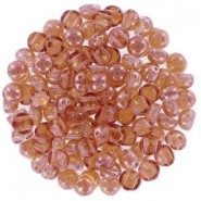 Cuentas de vidrio Czech Cabuchones 2 agujeros 6mm - Crystal Red Luster